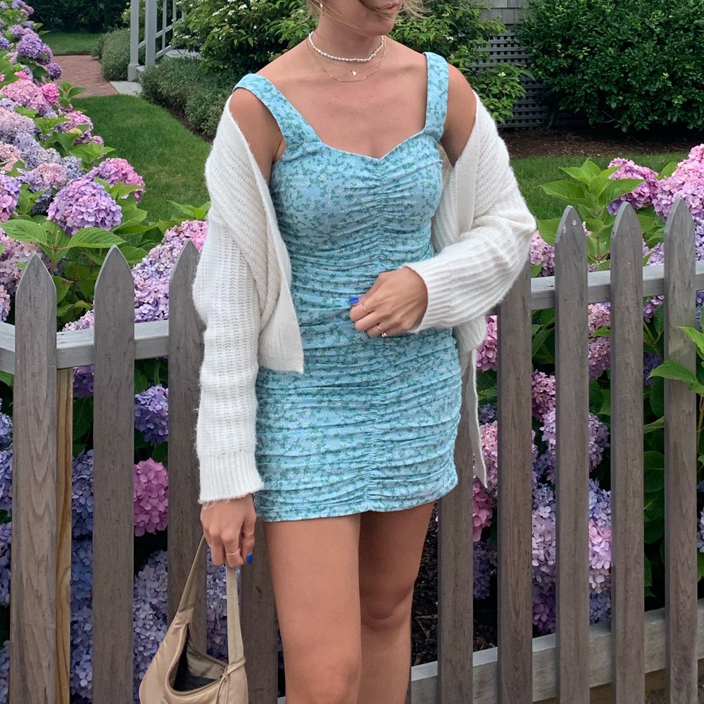 Zara Ruched Mini Dress - Picture 2 of 8